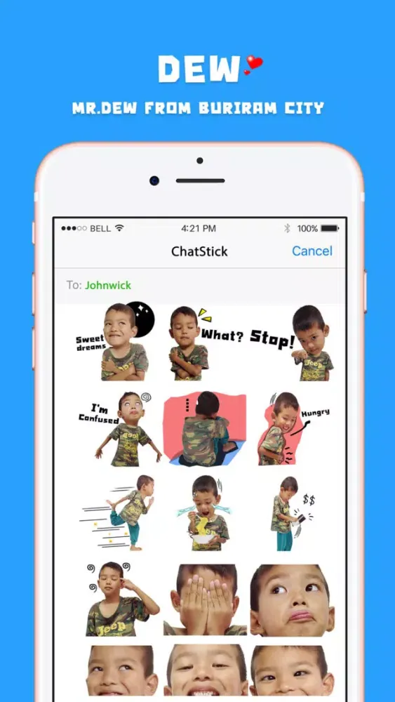 تصاویر DEW Stickers & Emoji Keyboard By ChatStick