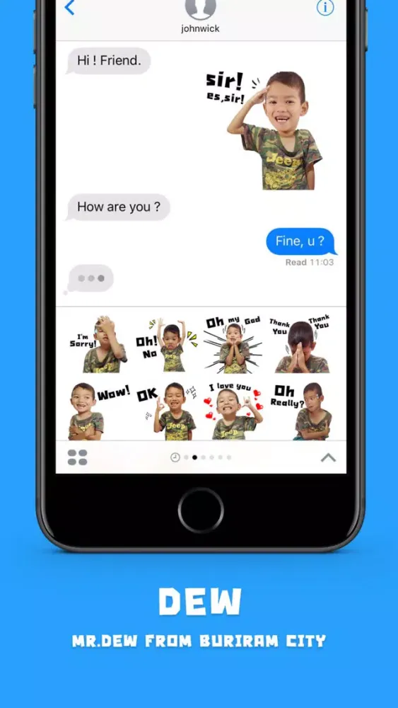 تصاویر DEW Stickers & Emoji Keyboard By ChatStick