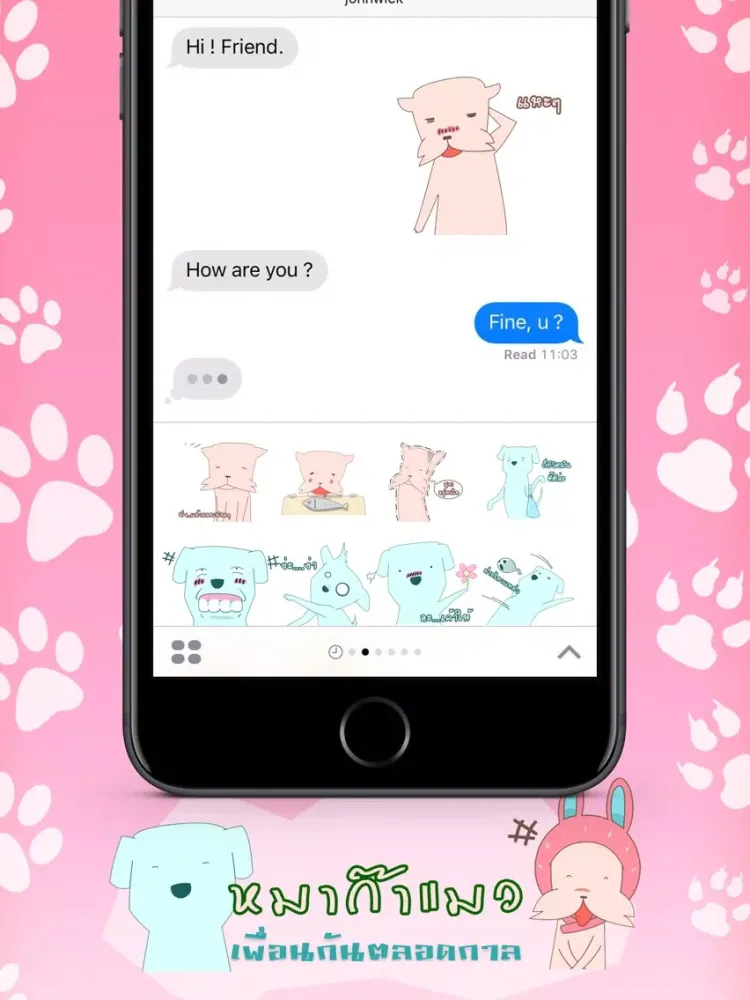 Dog and Cat is Friend Stickers for iMessage iPad  Screenshots