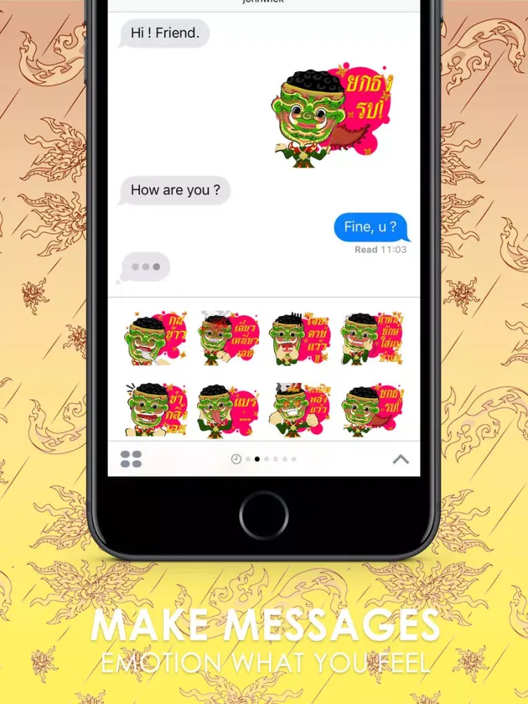 Giant Version Thai Stickers for iMessage iPad  Screenshots