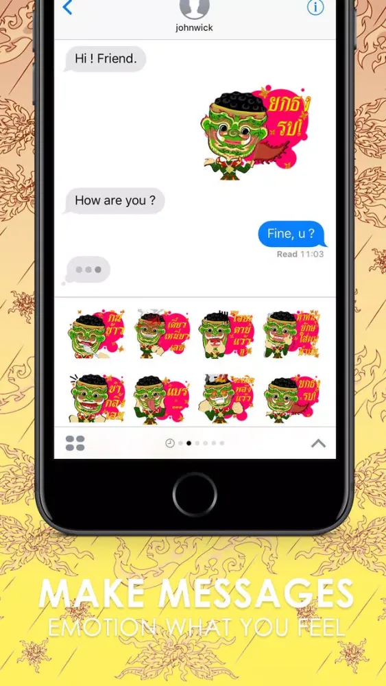 Giant Version Thai Stickers for iMessage Screenshots