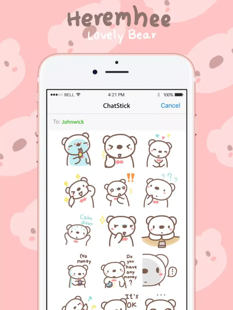 Zrzuty ekranu HereMhee Lovely Bear Stickers Emoji By ChatStick iPad 