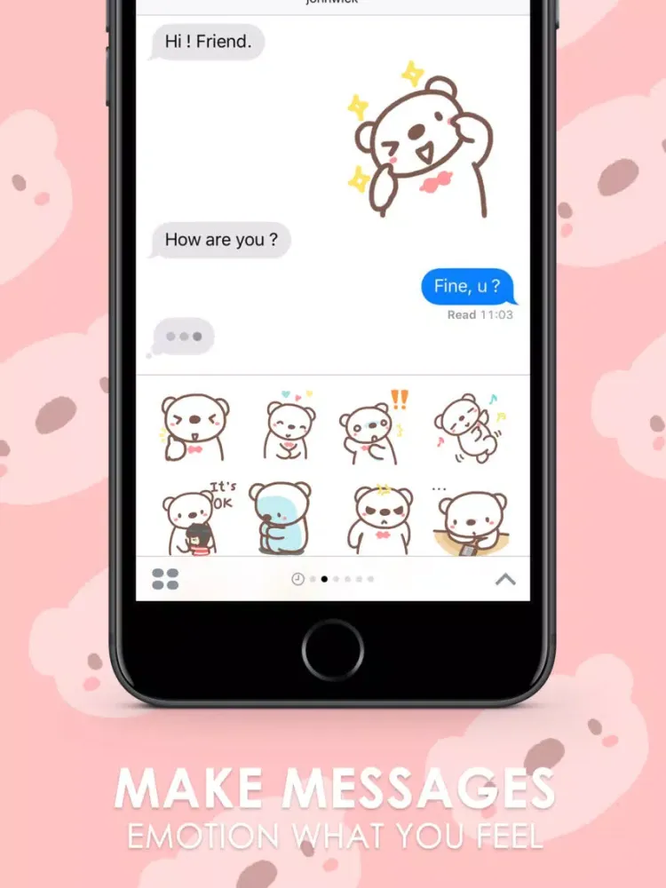 Zrzuty ekranu HereMhee Lovely Bear Stickers Emoji By ChatStick iPad 
