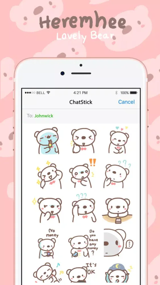 Zrzuty ekranu HereMhee Lovely Bear Stickers Emoji By ChatStick