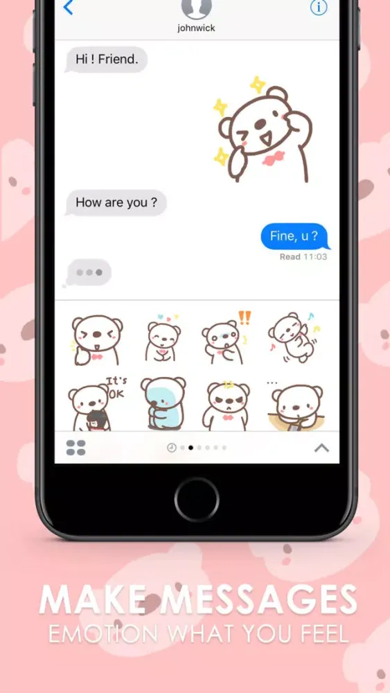 Zrzuty ekranu HereMhee Lovely Bear Stickers Emoji By ChatStick