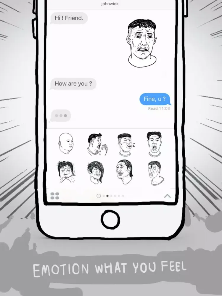Tangkapan skrin Jookgru Crazyman Stickers for iMessage iPad 
