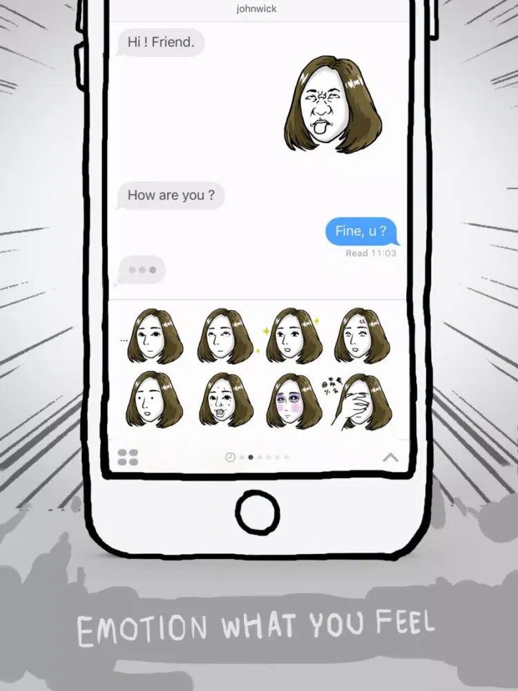 Скриншоты Jookgru Hib Funny Cartoon Stickers for iMessage iPad 