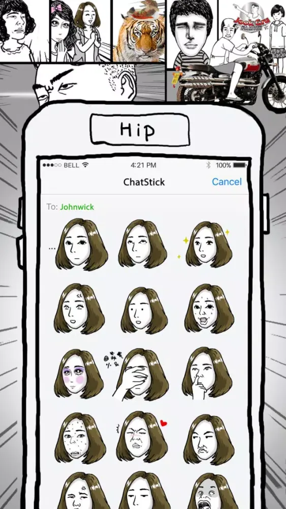 Скриншоты Jookgru Hib Funny Cartoon Stickers for iMessage