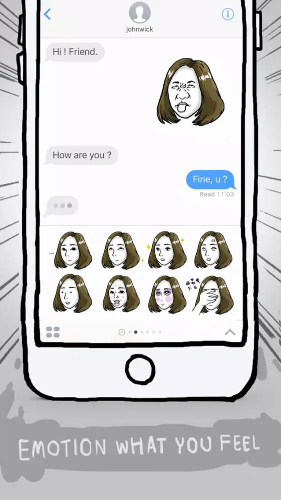 Скриншоты Jookgru Hib Funny Cartoon Stickers for iMessage