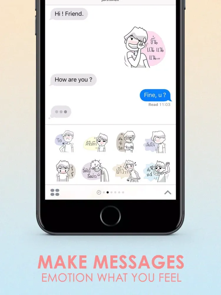 Zrzuty ekranu Kam-Muang Vol.2 Stickers for iMessage iPad 
