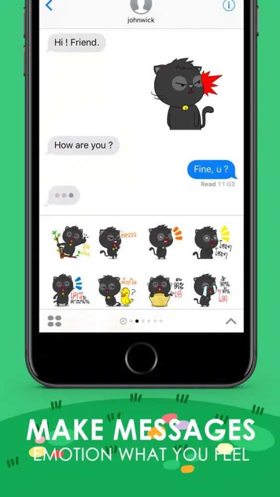 Tangkapan skrin Meow Dam Stickers & Emoji Keyboard By ChatStick