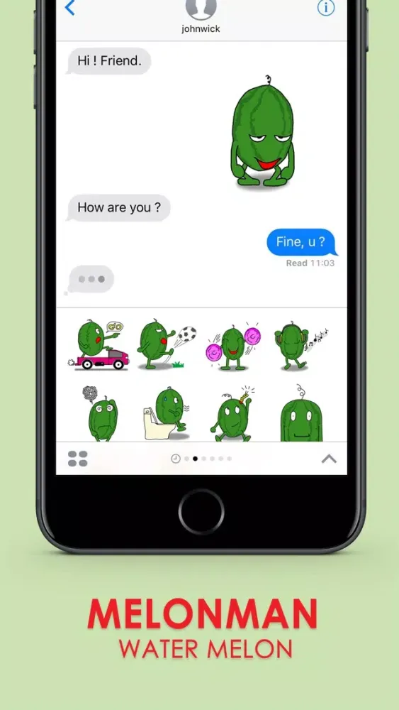 صور Melonman Ver.1 Sticker Emoji Keyboard By ChatStick