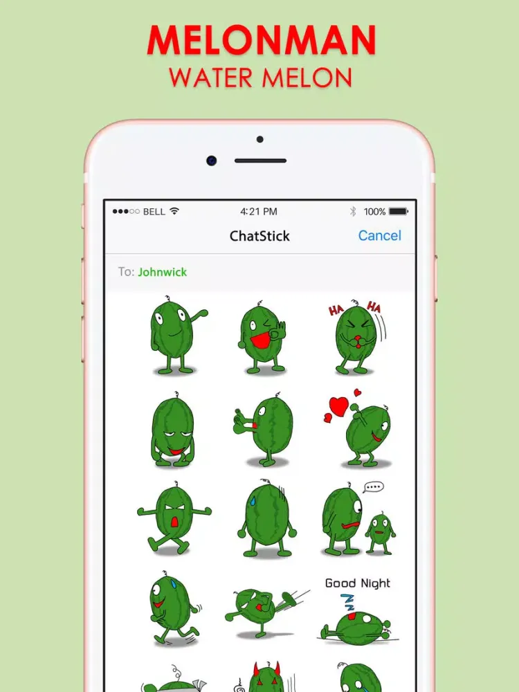 تصاویر Melonman V.1 Emoji Stickers for iMessage iPad 