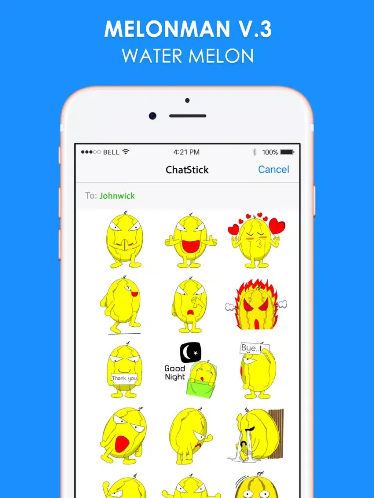 Melonman V.3 Stickers Emoji Keyboard By ChatStick iPad  স্ক্রিনশট