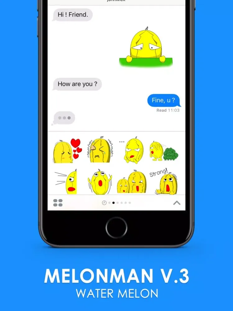 Melonman V.3 Stickers Emoji Keyboard By ChatStick iPad  স্ক্রিনশট