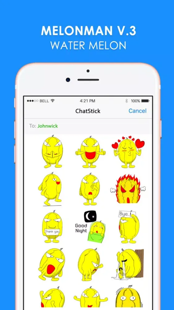 Melonman V.3 Stickers Emoji Keyboard By ChatStick স্ক্রিনশট