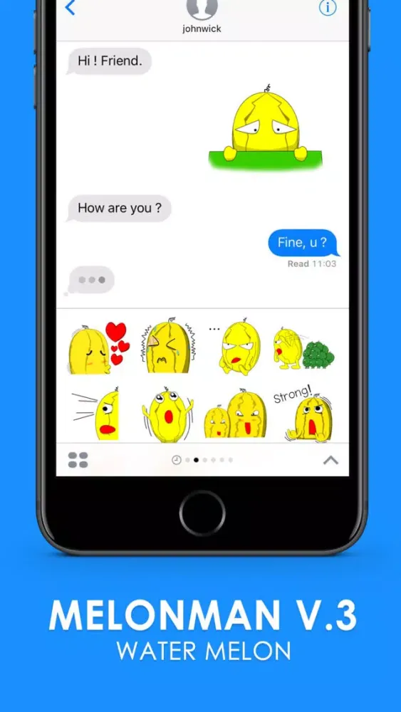 Melonman V.3 Stickers Emoji Keyboard By ChatStick স্ক্রিনশট