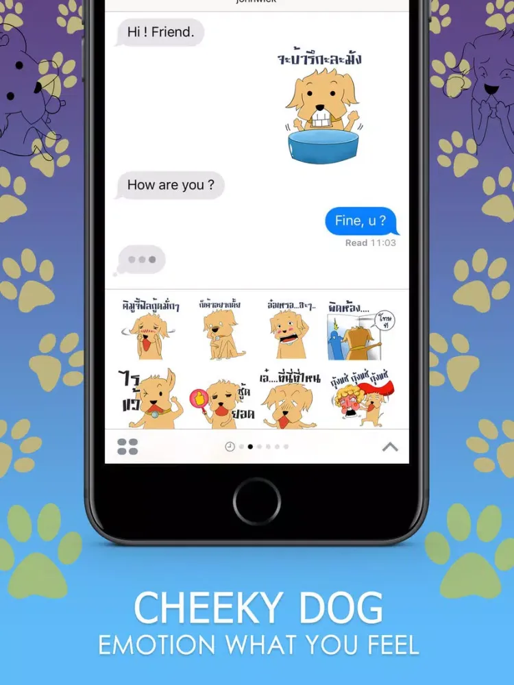 Tangkapan layar Tan cheeky dog Stickers & Keyboard By ChatStick iPad 