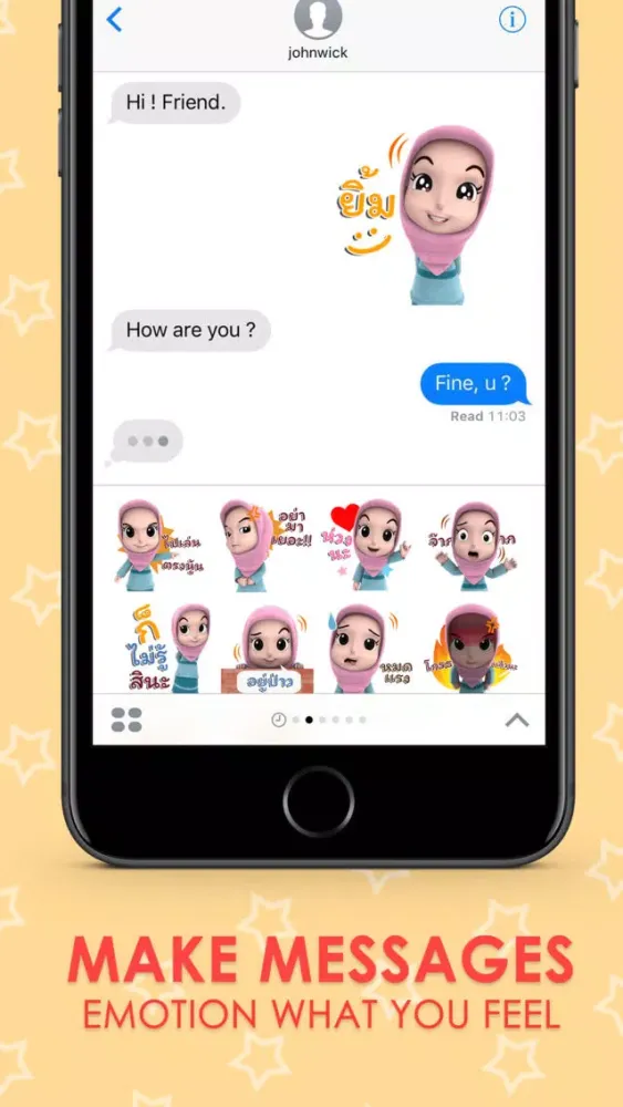 Nada 1 ( Thai ) Muslim hijab Stickers for iMessage 스크린샷