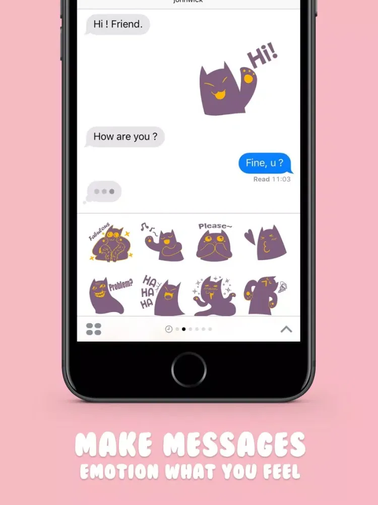 Capturas de pantalla de Purple Cat Stickers Emoji Keyboard By ChatStick iPad 