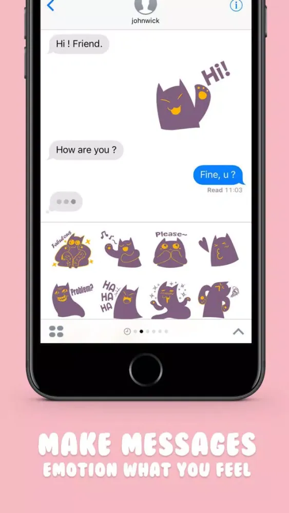 Capturas de pantalla de Purple Cat Stickers Emoji Keyboard By ChatStick