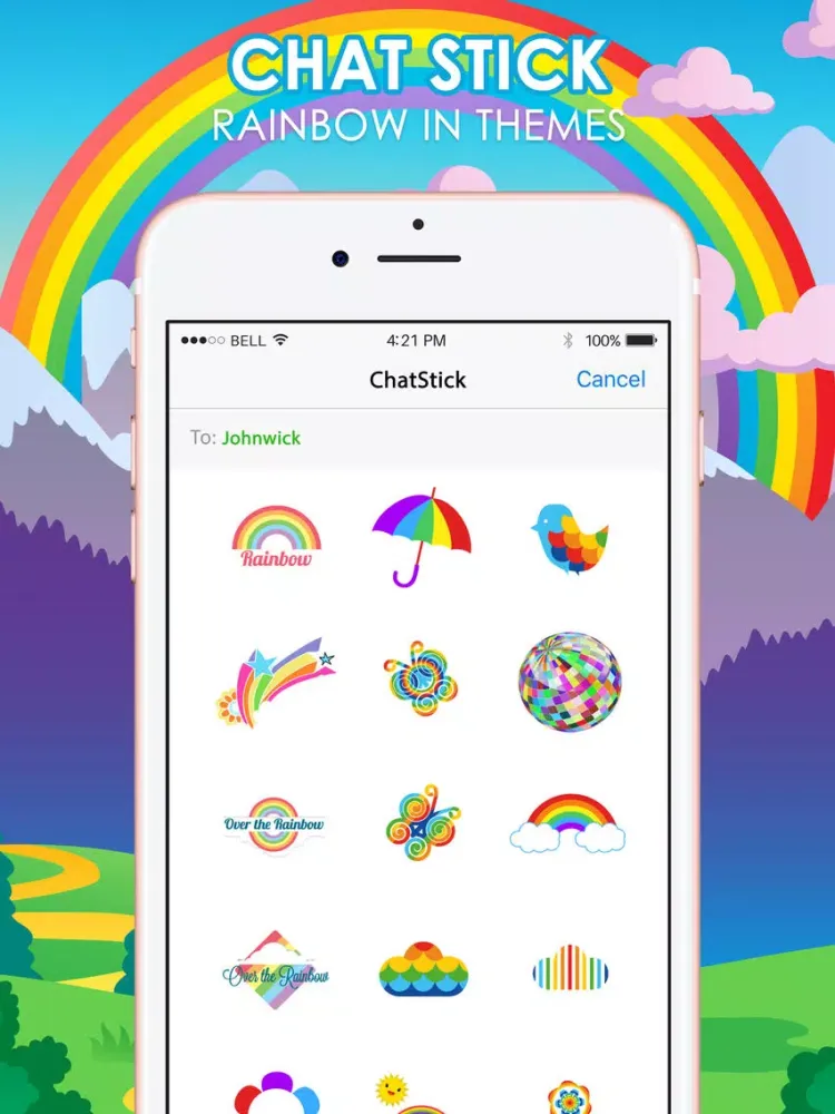 Rainbow Emoji Stickers Keyboard Themes ChatStick iPad  سکرین شاٹس
