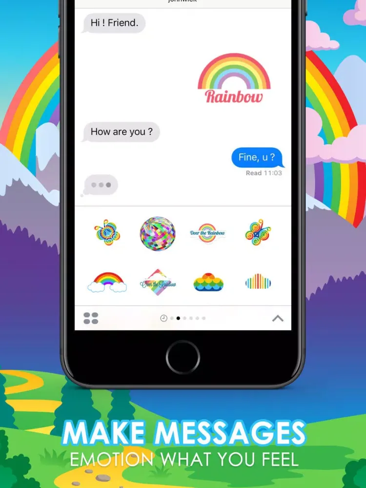 Rainbow Emoji Stickers Keyboard Themes ChatStick iPad  سکرین شاٹس