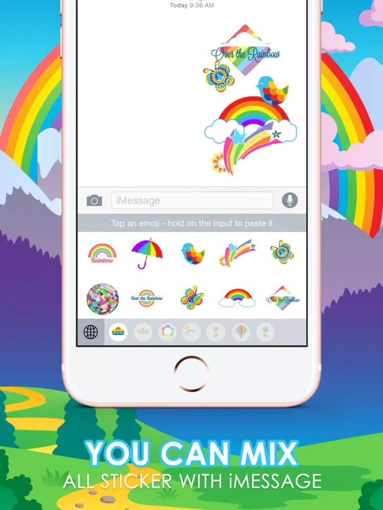 Rainbow Emoji Stickers Keyboard Themes ChatStick iPad  سکرین شاٹس