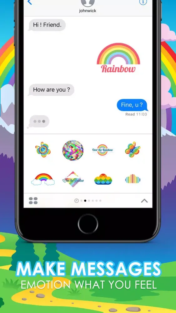Rainbow Emoji Stickers Keyboard Themes ChatStick سکرین شاٹس