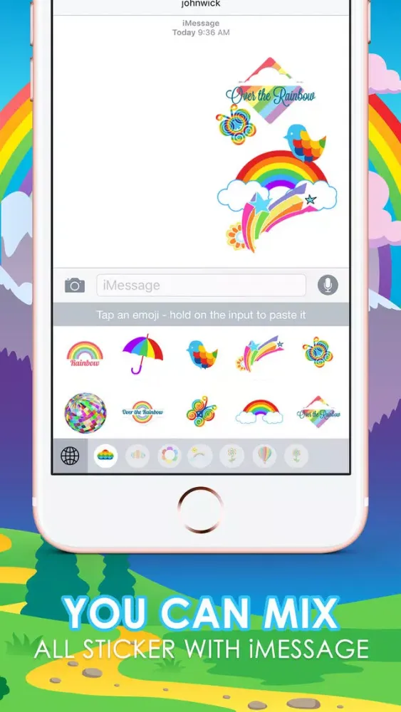 Rainbow Emoji Stickers Keyboard Themes ChatStick سکرین شاٹس