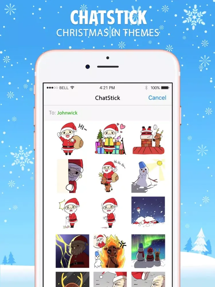 Tangkapan skrin Christmas Emoji Stickers Keyboard Themes ChatStick iPad 