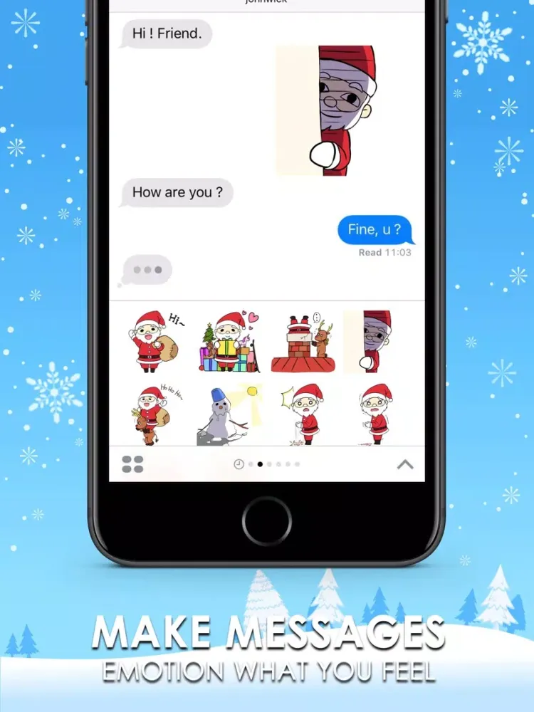 Tangkapan skrin Christmas Emoji Stickers Keyboard Themes ChatStick iPad 