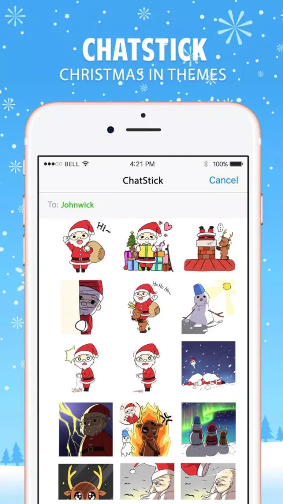 Tangkapan skrin Christmas Emoji Stickers Keyboard Themes ChatStick
