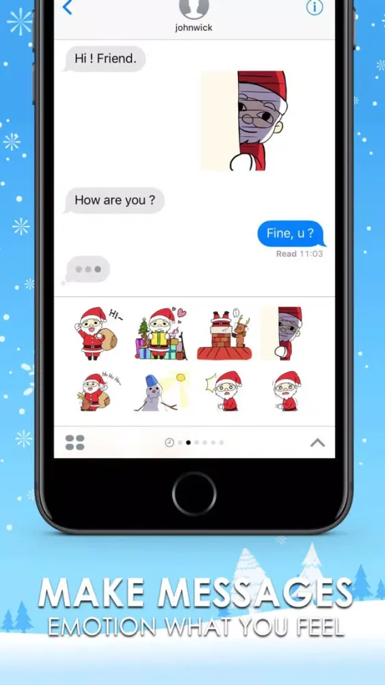 Tangkapan skrin Christmas Emoji Stickers Keyboard Themes ChatStick