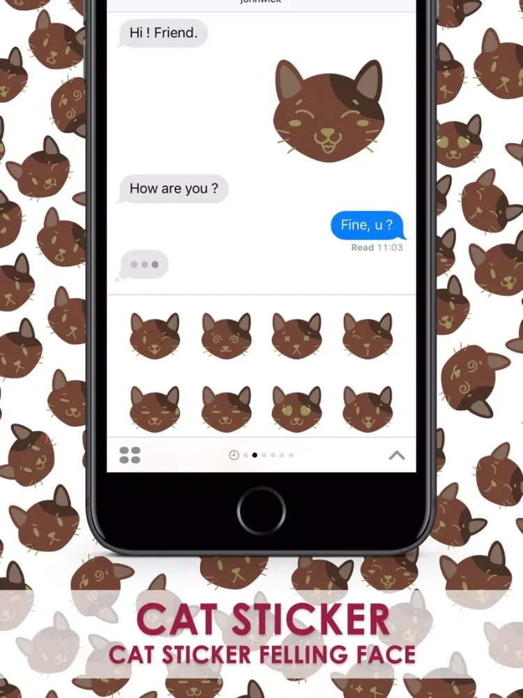 Captures d'écran de Smiley Cat Feeling Sticker & Keyboard By ChatStick iPad 