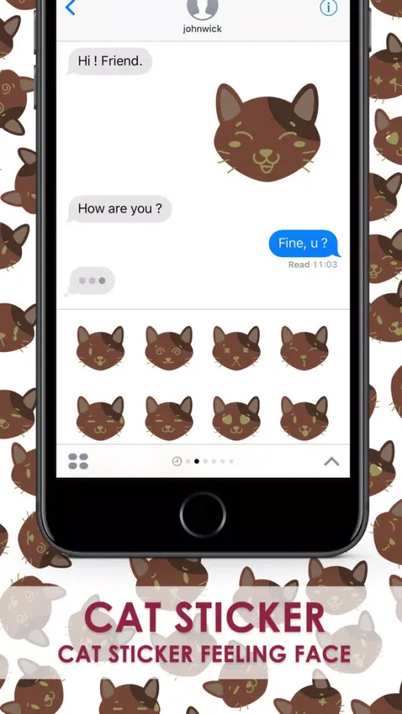 Captures d'écran de Smiley Cat Feeling Sticker & Keyboard By ChatStick
