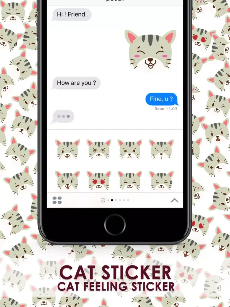 Smiley Cat Feeling Ver.2 Stickers for iMessage iPad  স্ক্রিনশট