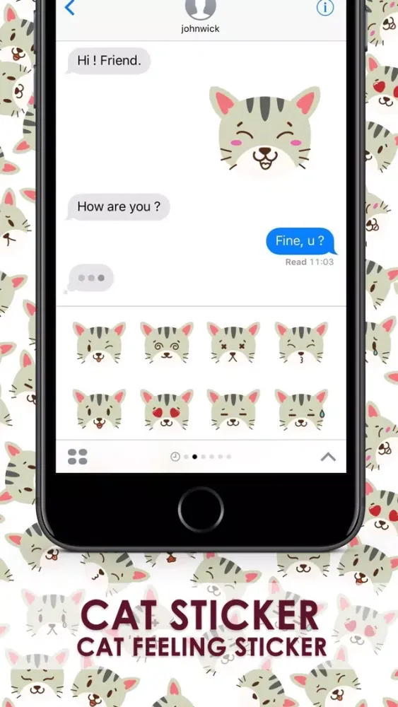 Smiley Cat Feeling Ver.2 Stickers for iMessage স্ক্রিনশট