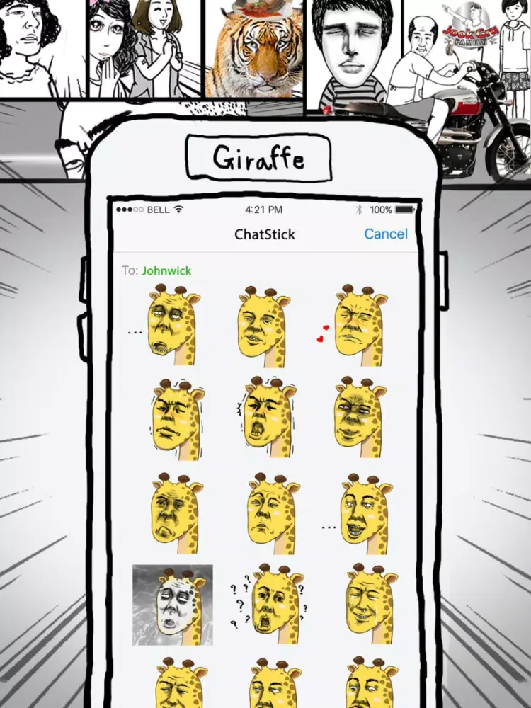 Capturas de tela do Jookgru Giraffe Stickers & Keyboard By ChatStick iPad 