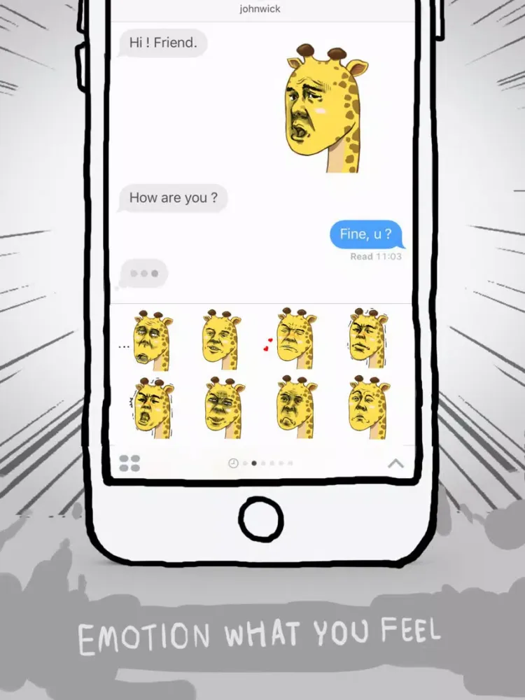 Capturas de tela do Jookgru Giraffe Stickers & Keyboard By ChatStick iPad 