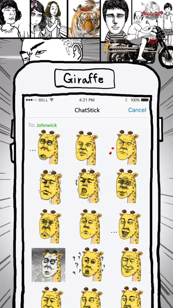 Capturas de tela do Jookgru Giraffe Stickers & Keyboard By ChatStick