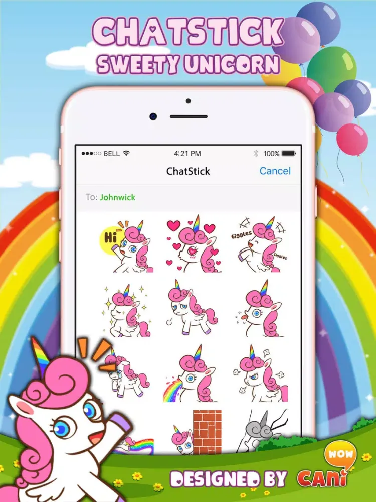 Sweety Unicorn Stickers & Keyboard By ChatStick iPad  스크린샷