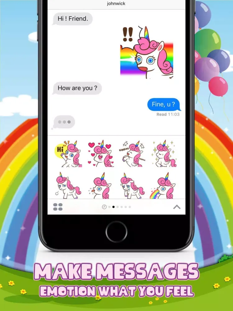 صور Sweety Unicorn Stickers for iMessage iPad 