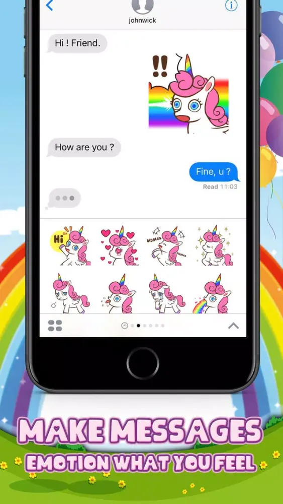 صور Sweety Unicorn Stickers for iMessage