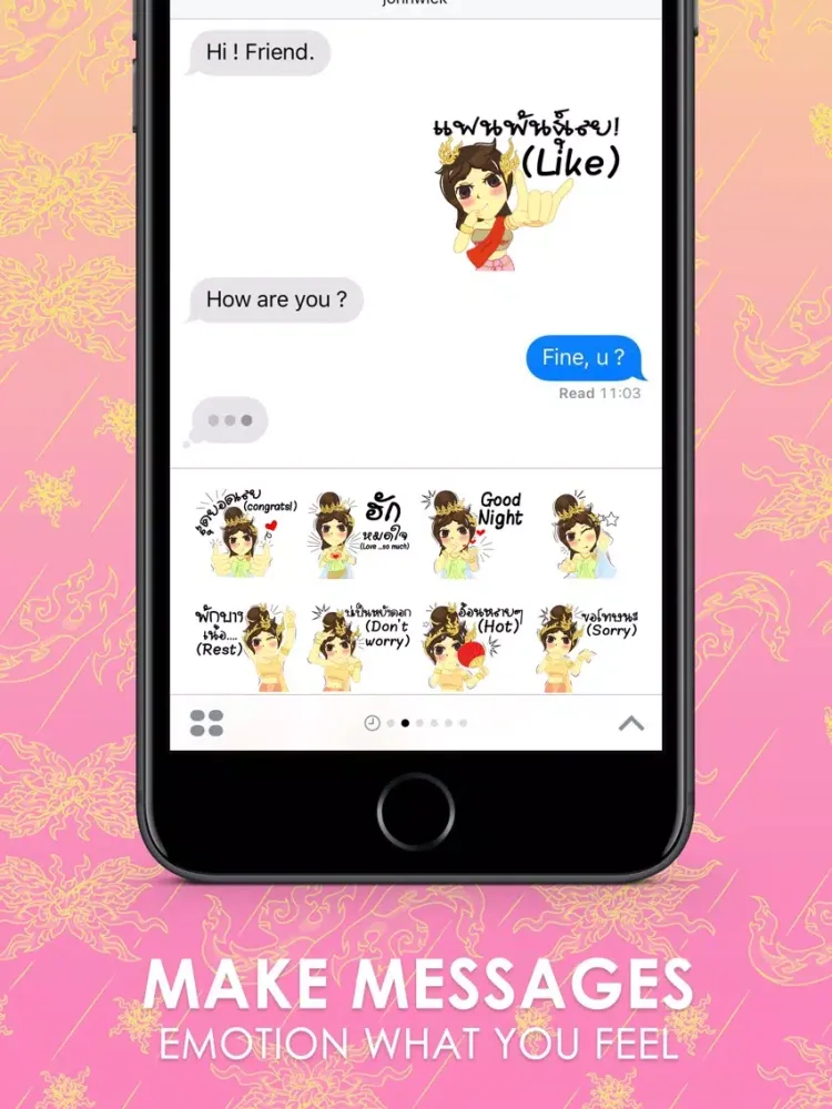 Zrzuty ekranu Thai Isan Lady Cute Stickers Keyboard By ChatStick iPad 