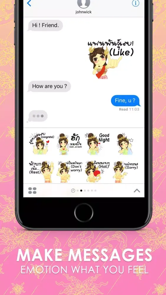 Zrzuty ekranu Thai Isan Lady Cute Stickers Keyboard By ChatStick