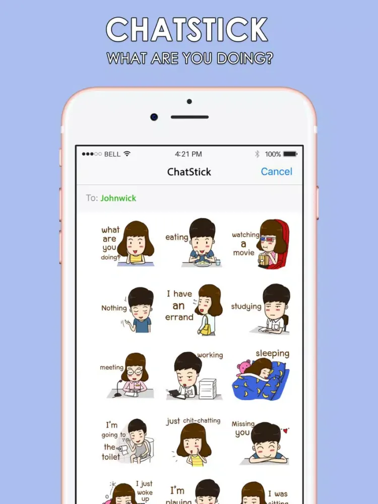 Capturas de tela do What are you doing? Stickers Keyboard By ChatStick iPad 