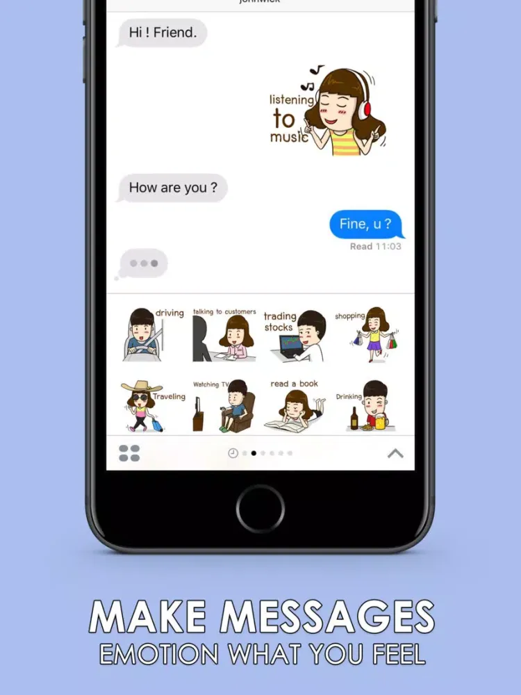 Capturas de tela do What are you doing? Stickers Keyboard By ChatStick iPad 