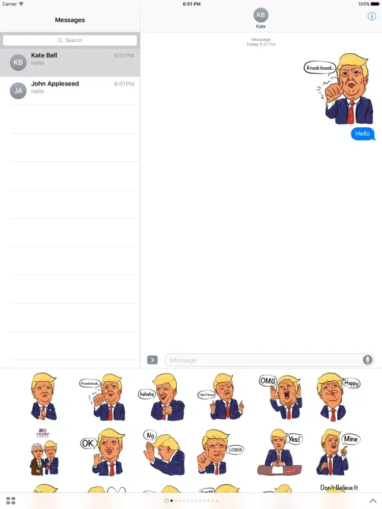 Tangkapan layar President Donald Trump iPad 