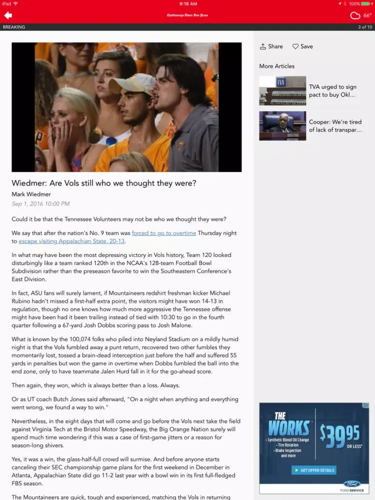 صور Chattanooga Times Free Press. iPad 